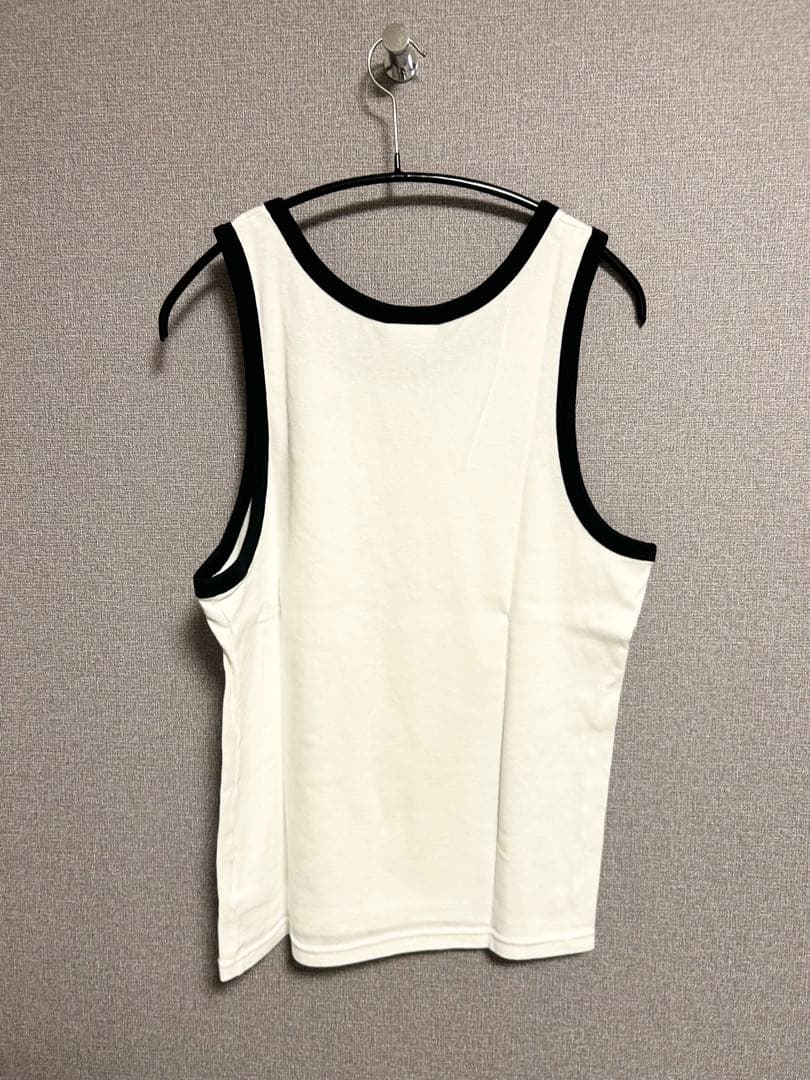 【courrèges】タンクトップ Lサイズ ホワイト/ブラック