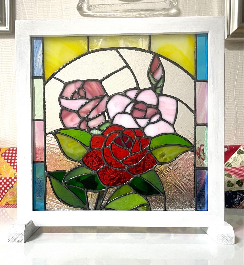 ステンドグラスパネル【薔薇】