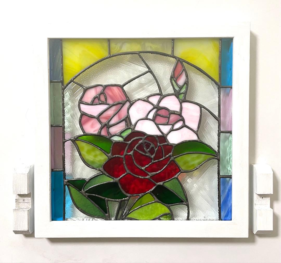 ステンドグラスパネル【薔薇】