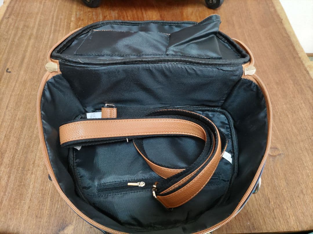 ４輪マルチストライプ柄　親子キャリーバック