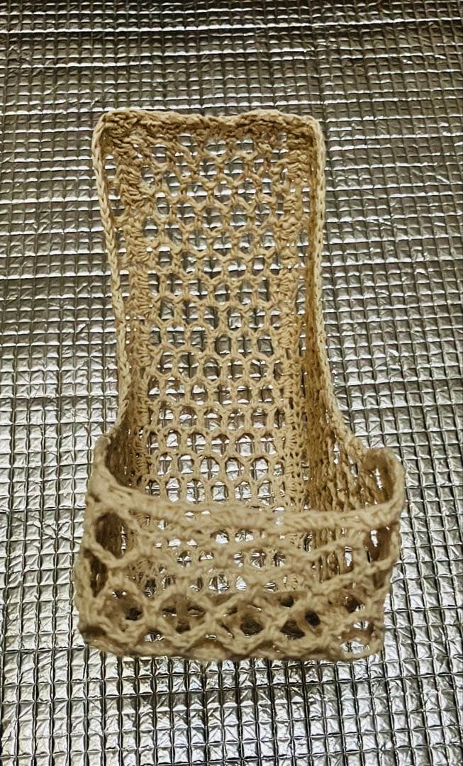 レース飾りかご　レーヨン製のレース編みがかわいいバスケット5個セット