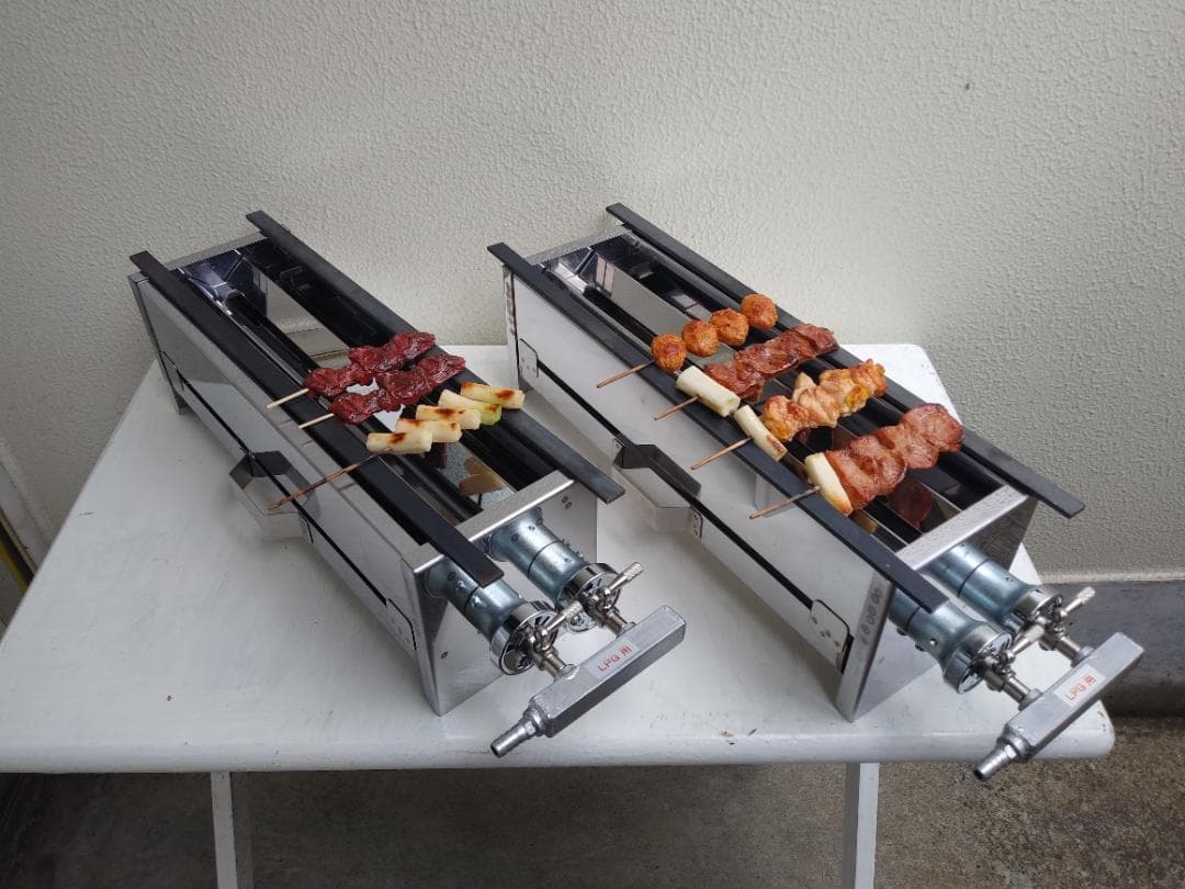３日以内に発送します ★ ２台セット やきとり焼器 新品 串焼き 焼き鳥丼 ガス