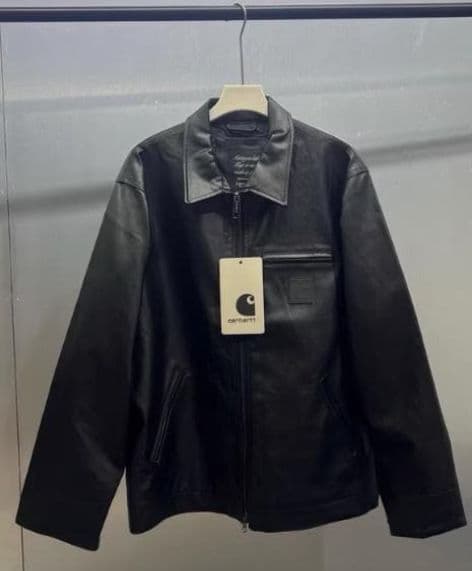 Carhartt WIP DETROIT ブラックレザージャケット 早い者勝ち