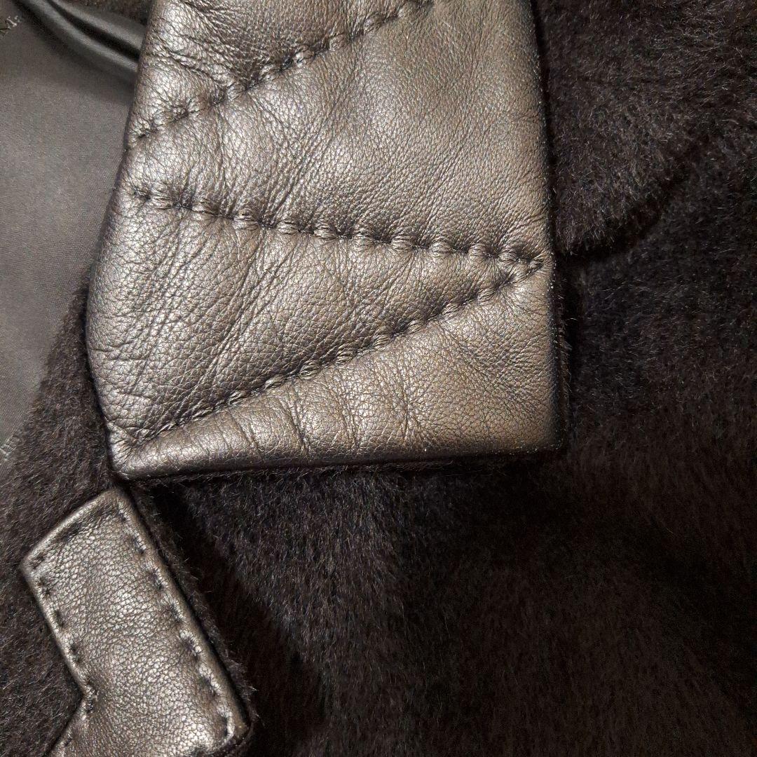 さ*お様 Max Mara　白タグ　コート　アルパカ　レザー　モコモコ