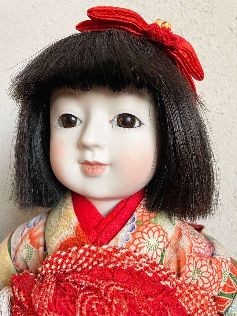 ビスクドール 日本人形 ハンドメイド 市松人形 着物 創作人形 和 アンティーク