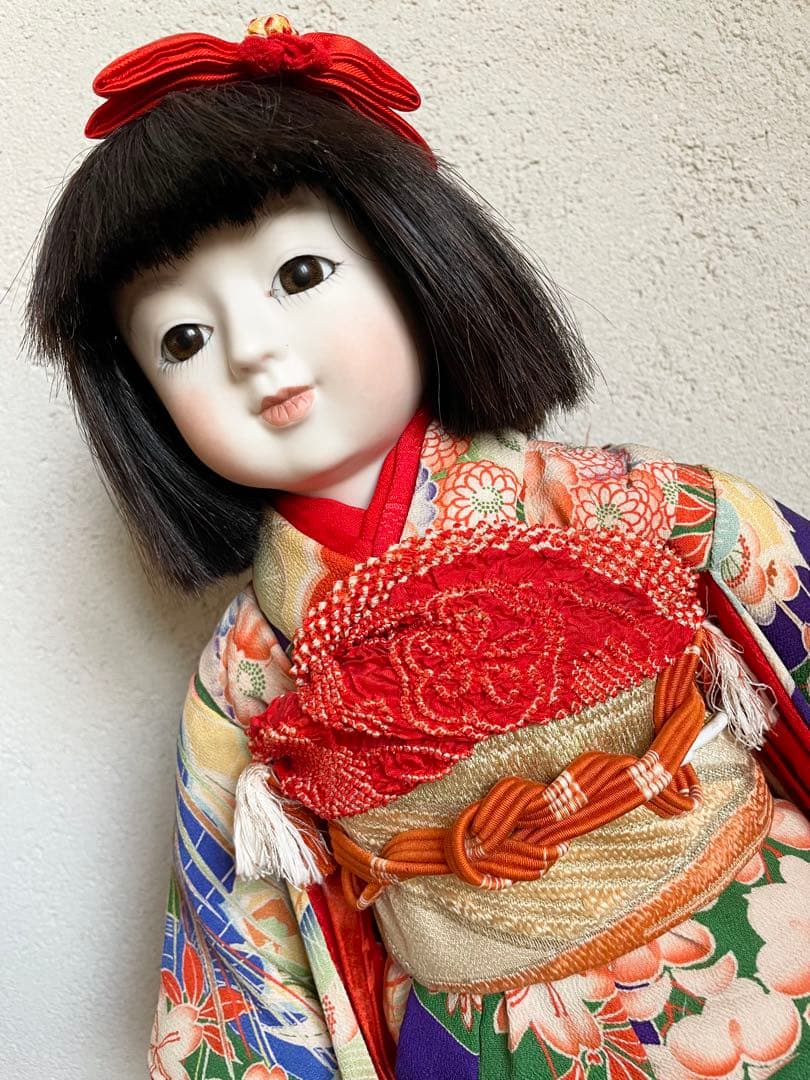 ビスクドール 日本人形 ハンドメイド 市松人形 着物 創作人形 和 アンティーク