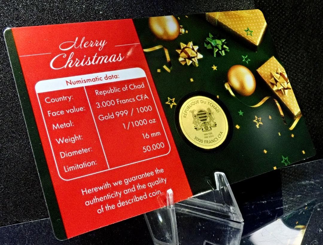 サンタ！幸運の兆し 純金製！コカコーラ 限定！公式COA 1/1000オンス