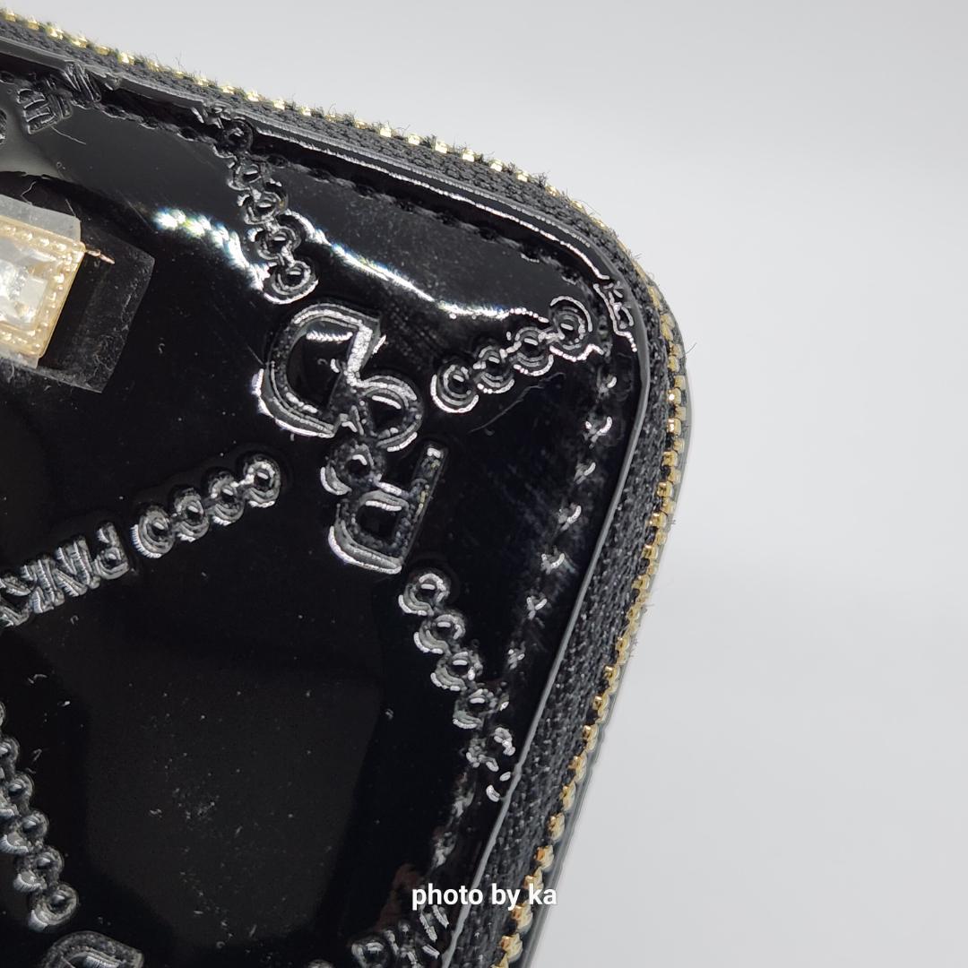 ブラック 新品 ピンキー&ダイアン Pinky&Dianne 折財布 エナメル