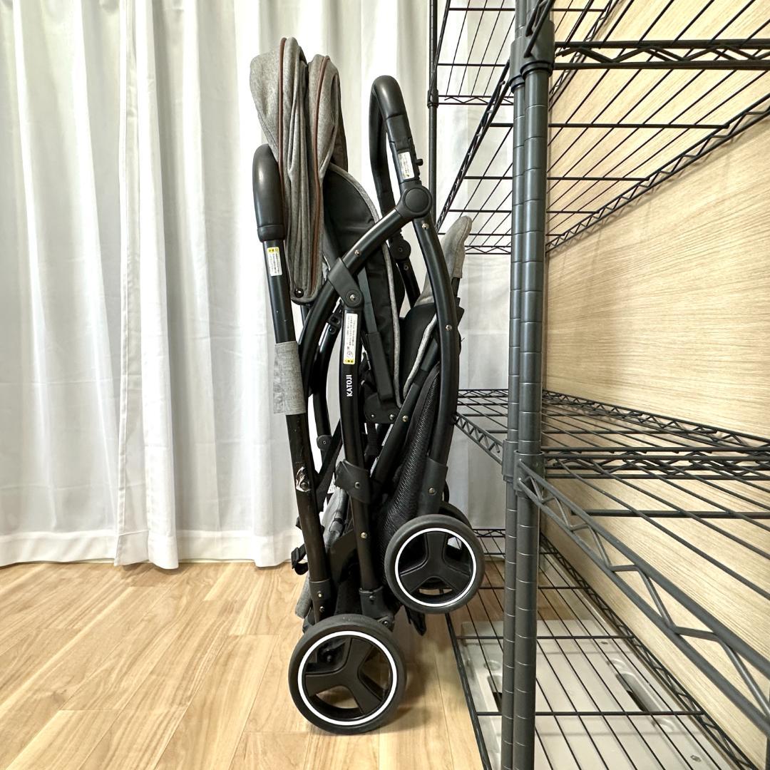 【美品】KATOJI 2人乗りベビーカー 2-Seater グレー