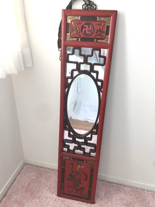 インテリア　アンティーク　中国　鏡　ミラー