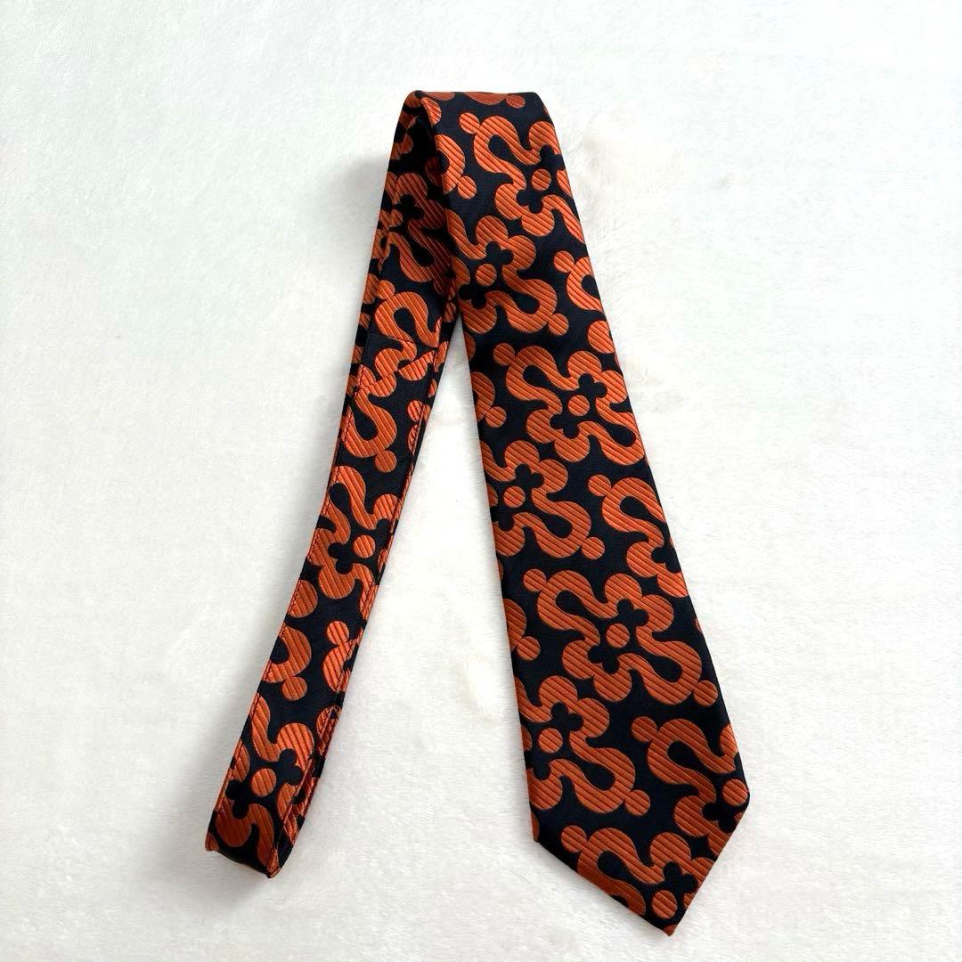 美品 コムデギャルソンオムドゥ ストライプ ネクタイ 幾何学柄