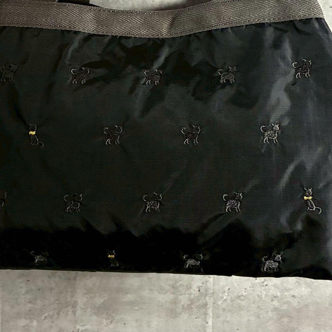 LeSportsac 　ボストンバッグ　 ポーチ　モリー　猫　ブラック　レスポ
