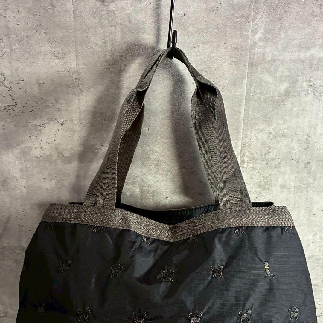 LeSportsac 　ボストンバッグ　 ポーチ　モリー　猫　ブラック　レスポ