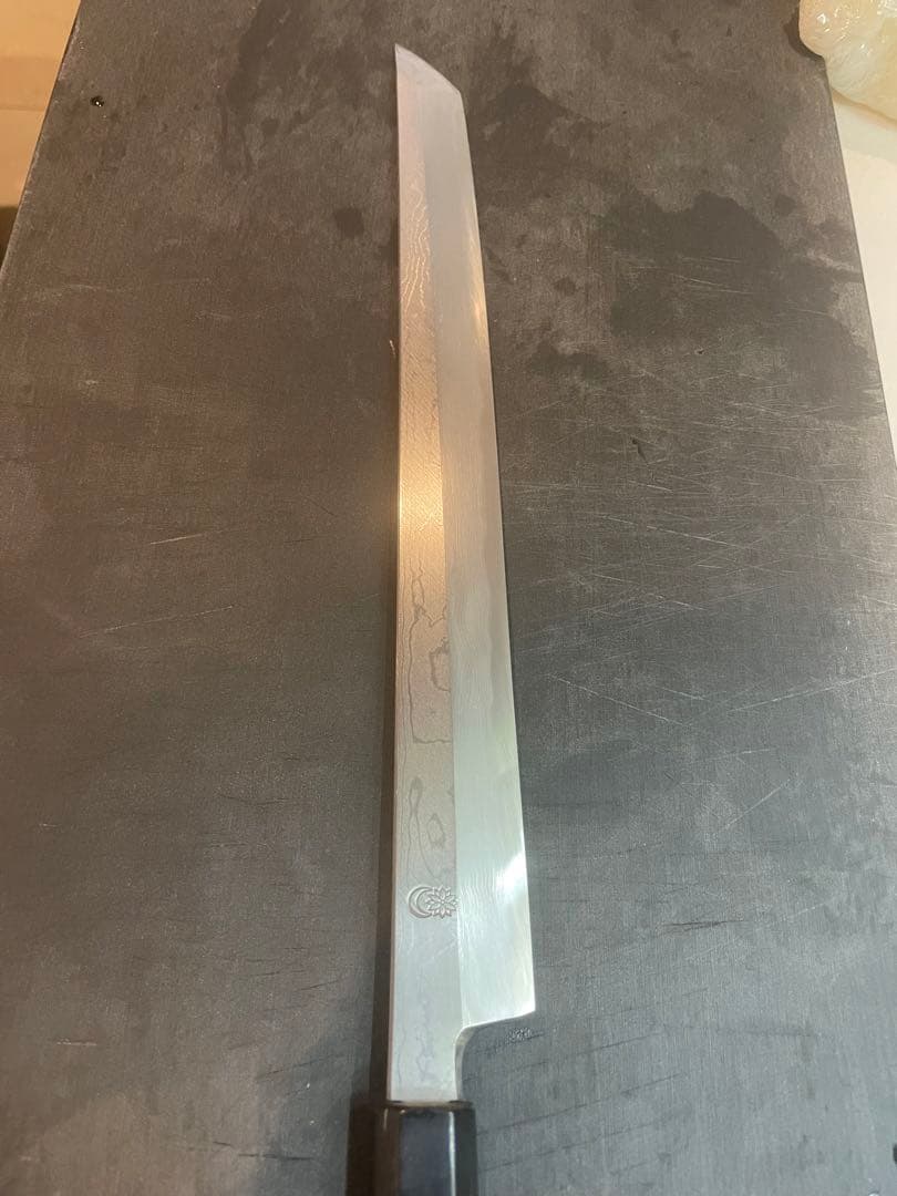 堺菊守 菊月 30cm 尺 先丸タコ引き 刀型 青一鋼 本刃付け済