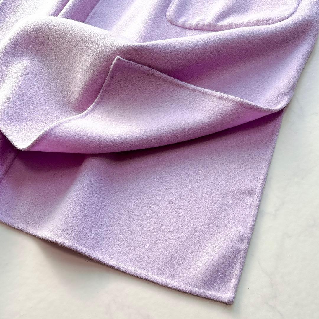 【23区】ウールカシミヤリバーコート　春カラー　ライラック　大きいサイズ　46