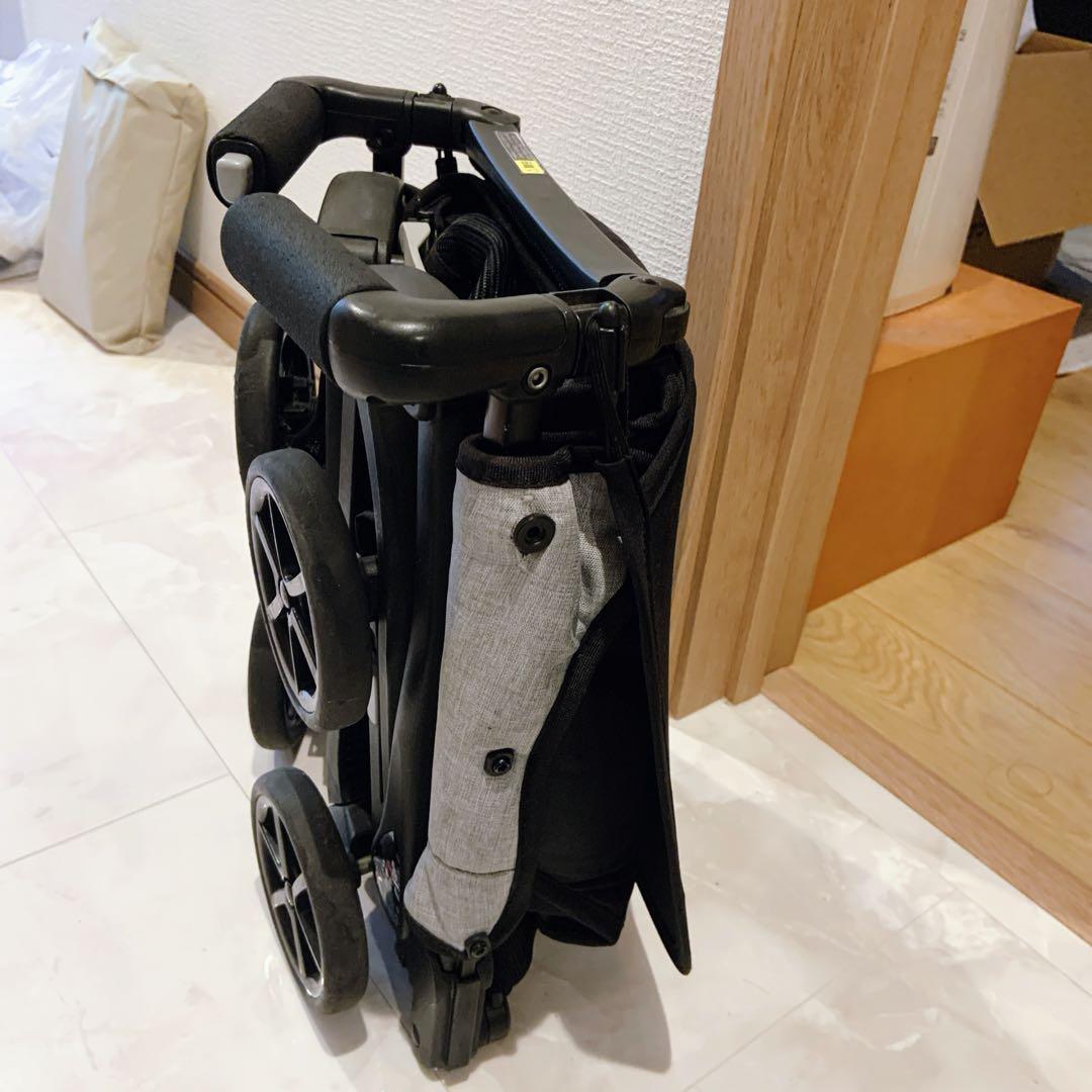 ポキット 超コンパクト 折りたたみ式ベビーカー グレー