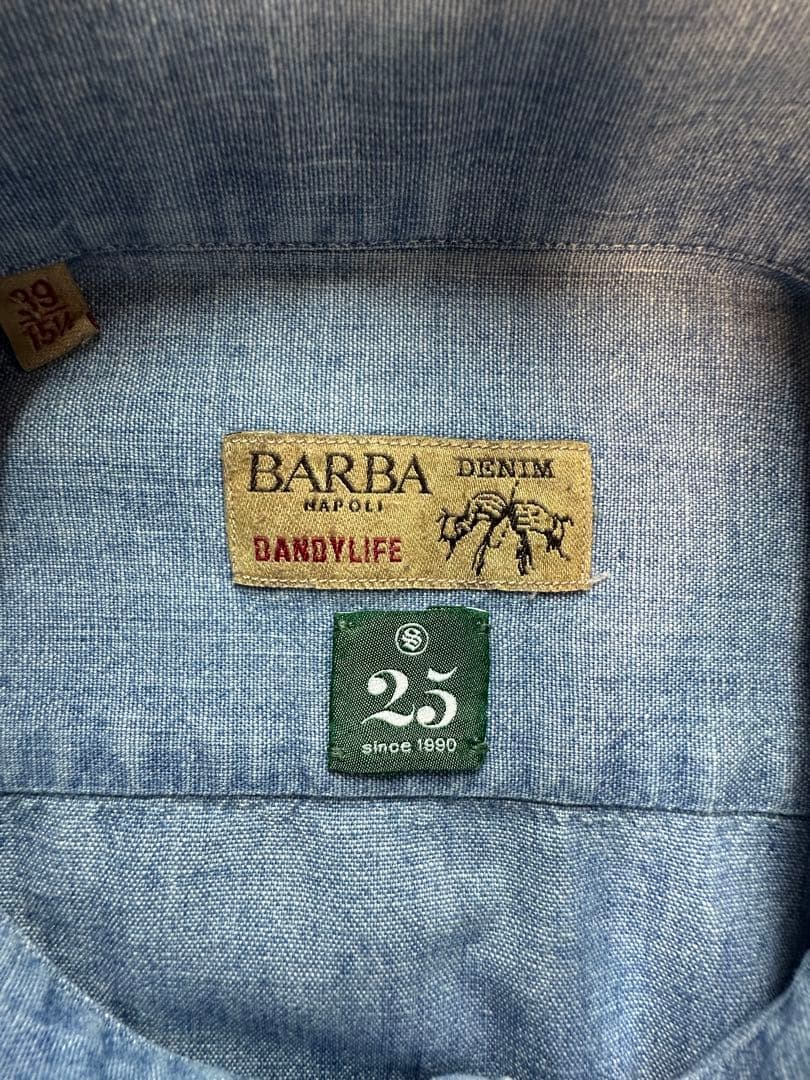 【美品クリーニング済】BARBA DANDY LIFEブルーシャンブレー39cm