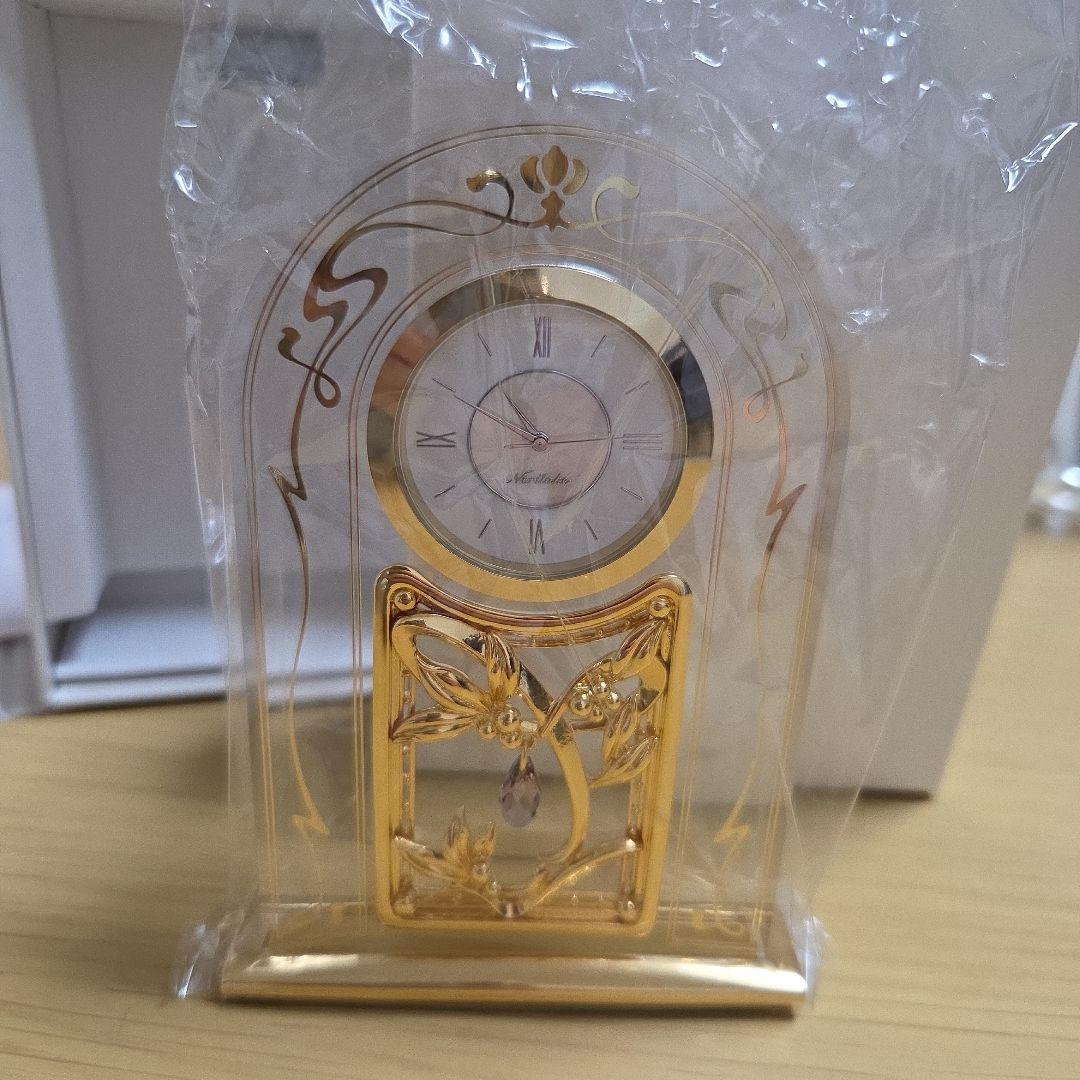 ノリタケ メゾンコレクション アールヌーボーゴールド 置時計(ドーム型)