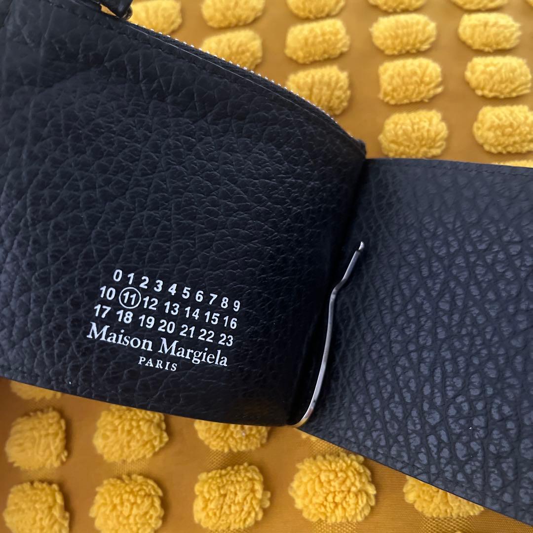 Maison Margiela ブラックレザー マネークリップ付財布