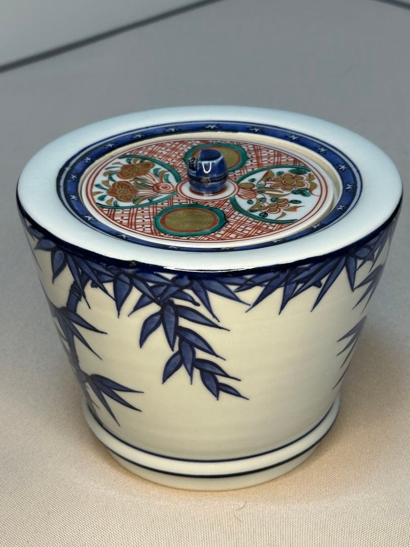 GACHAN茶道具　水指　真葛香斎　染付竹絵 即中斎　書付