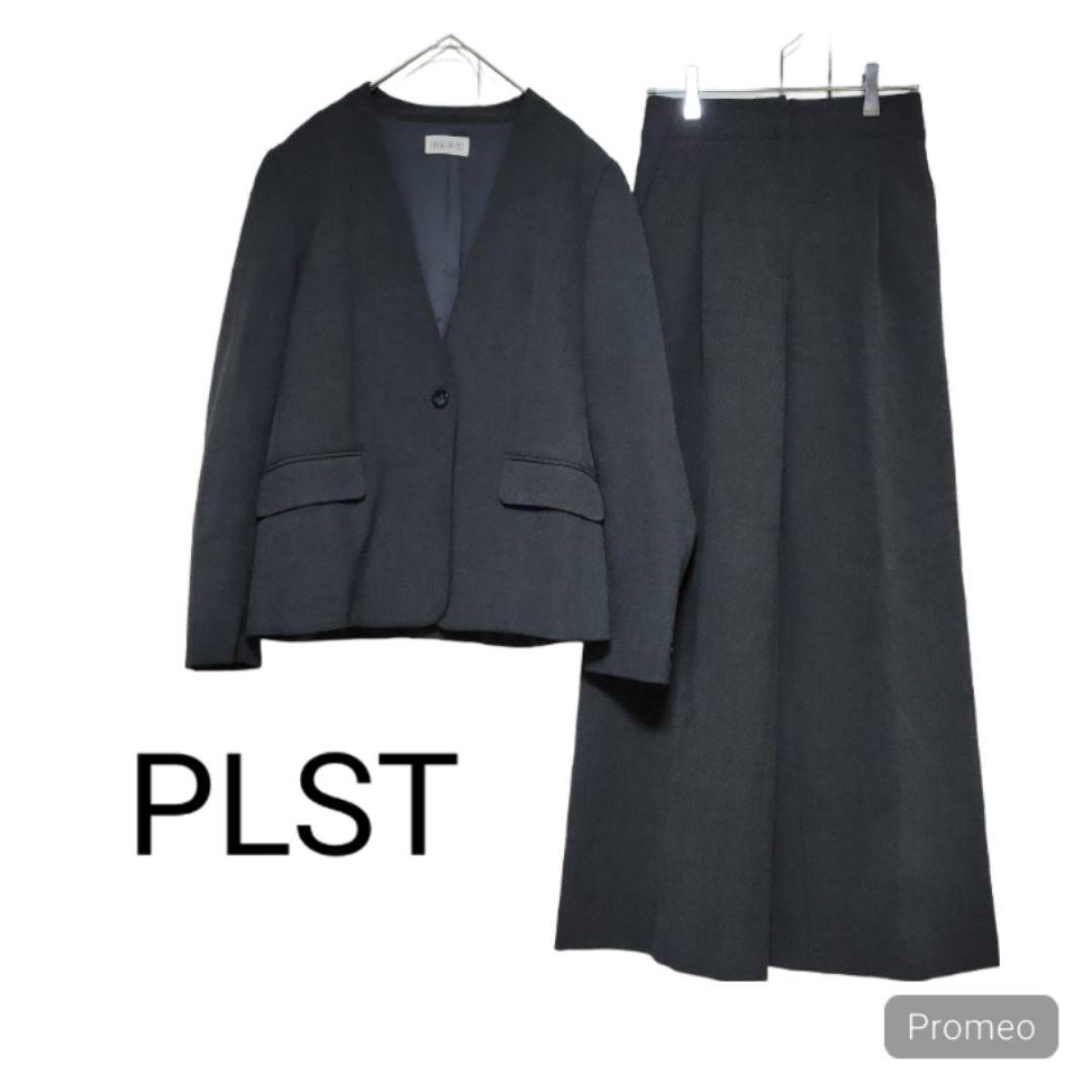 PLST プラステ ウォームリザーブ ノーカラージャケット ワイドパンツ S