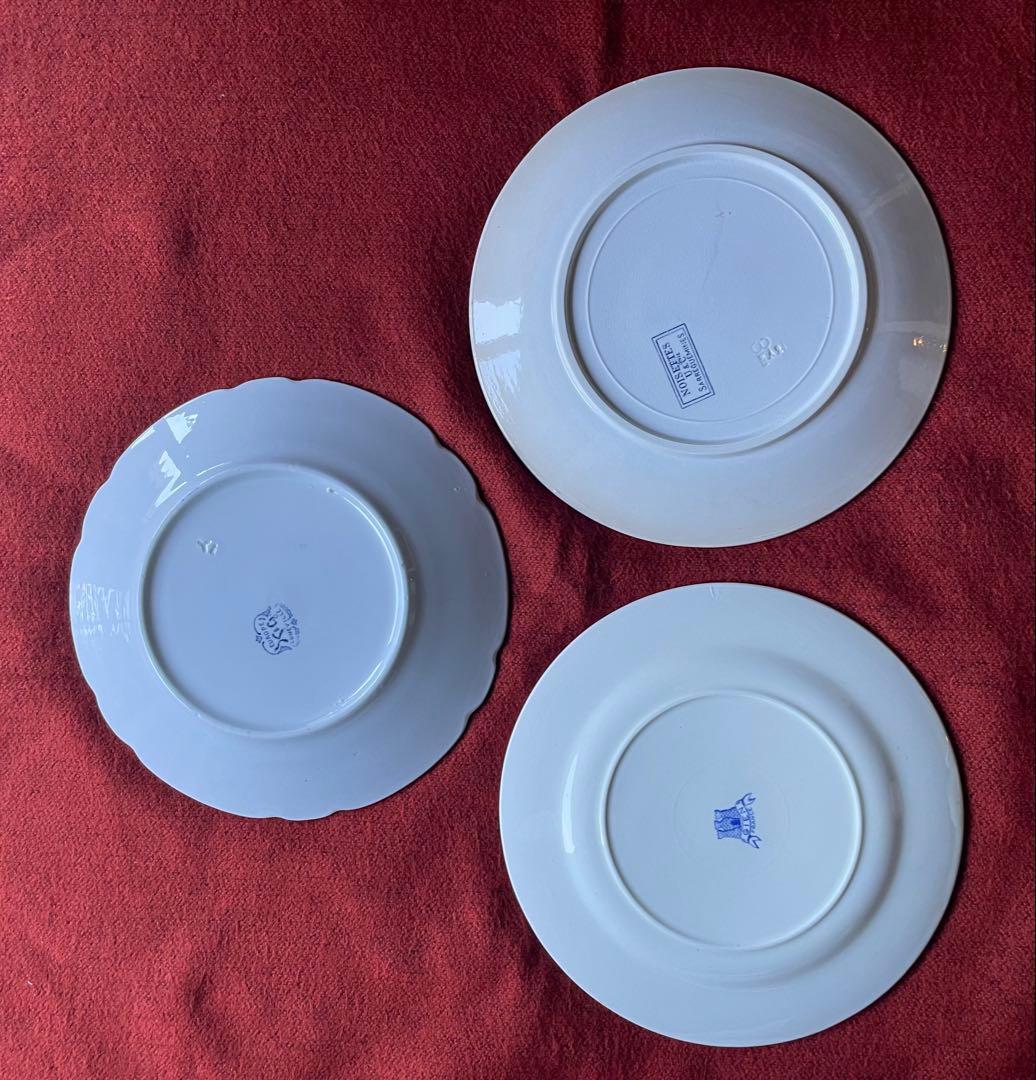 フランス　アンティーク食器　サルグミンヌ・ジアン・ルネビル　 3枚セット