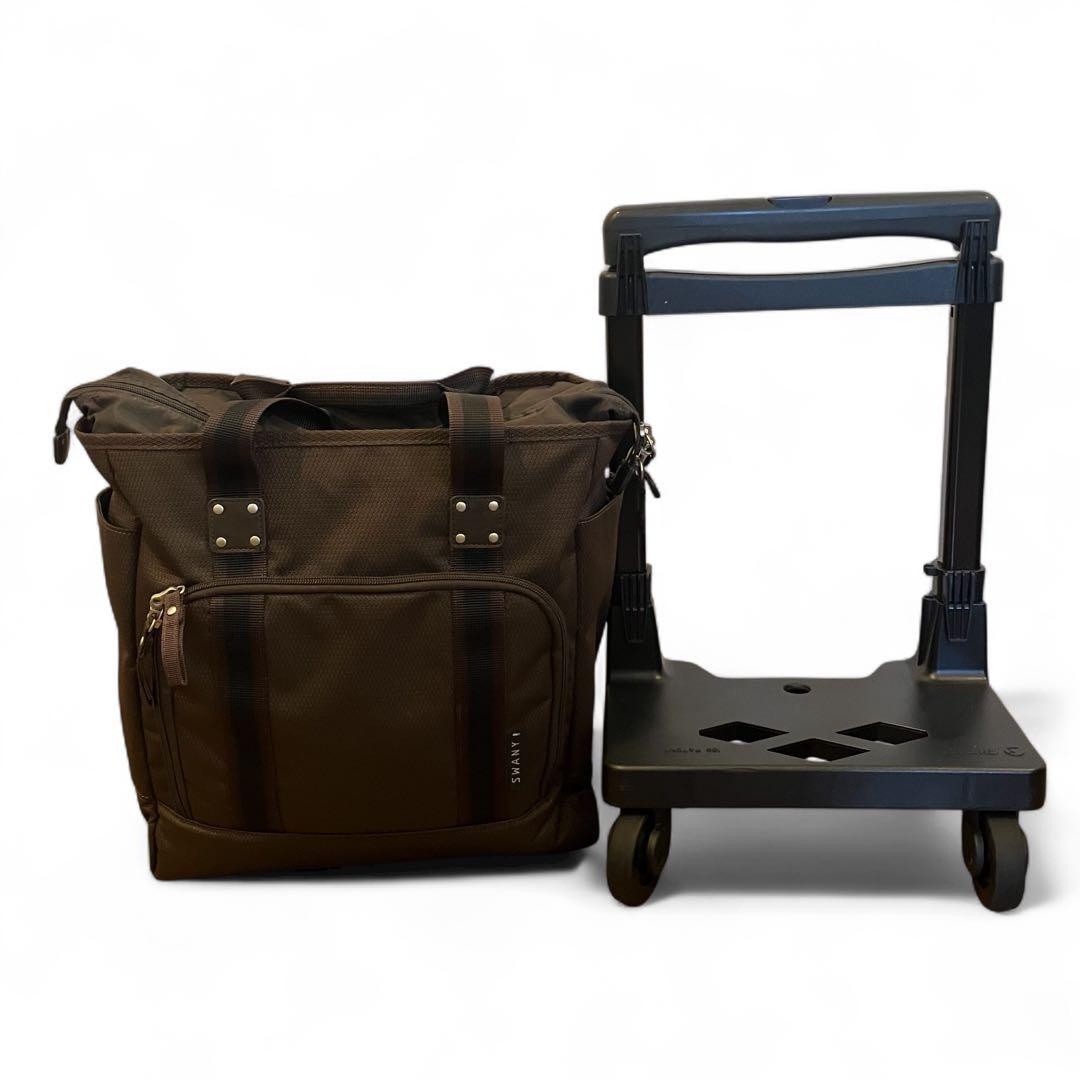 【美品】SWANY スワニー キャリーバッグ キャリーカー ブラウン