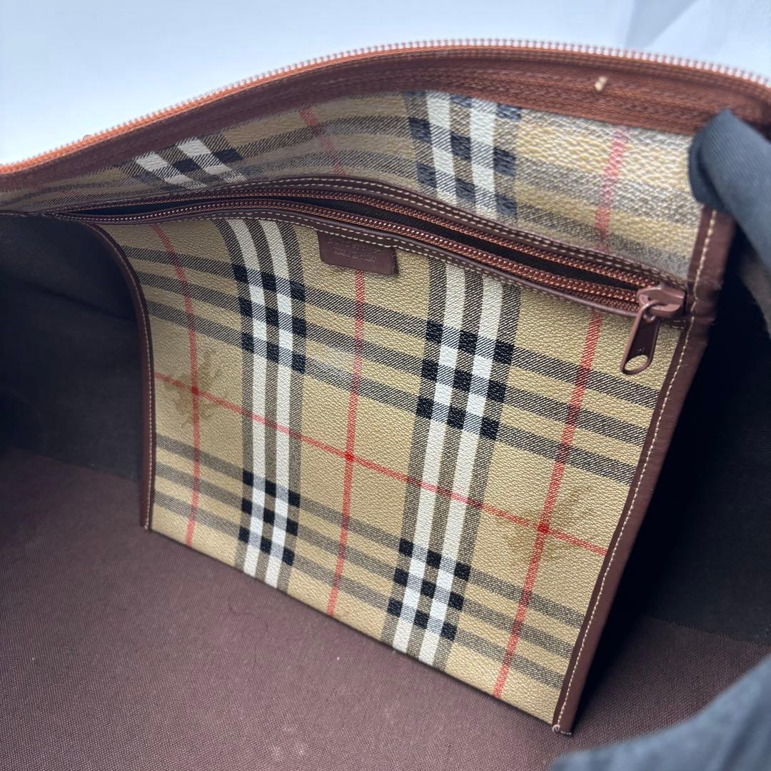 バーバリー ノバチェック 2way レザー ボストンバッグ ショルダーバッグ