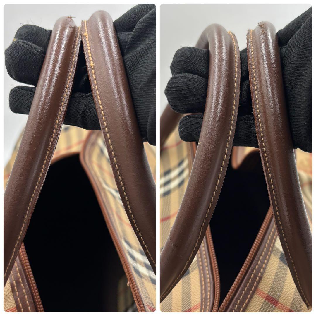 バーバリー ノバチェック 2way レザー ボストンバッグ ショルダーバッグ