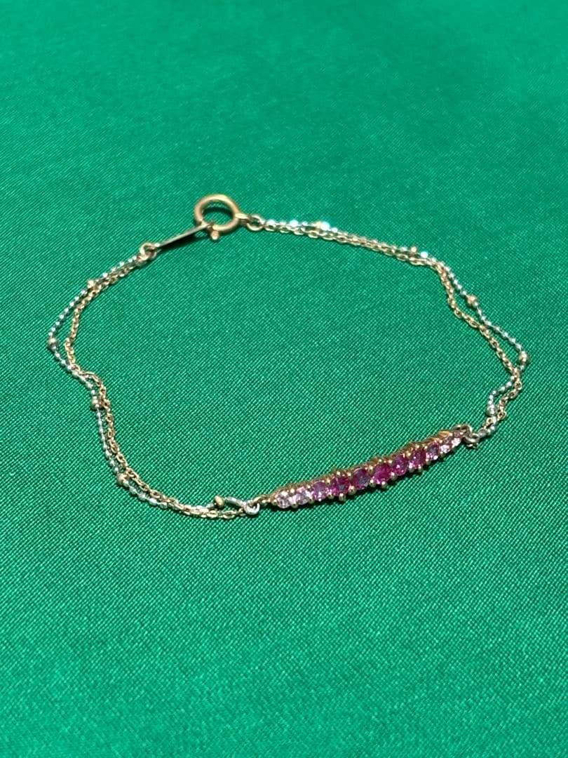 ピンクストーン チェーンブレスレット