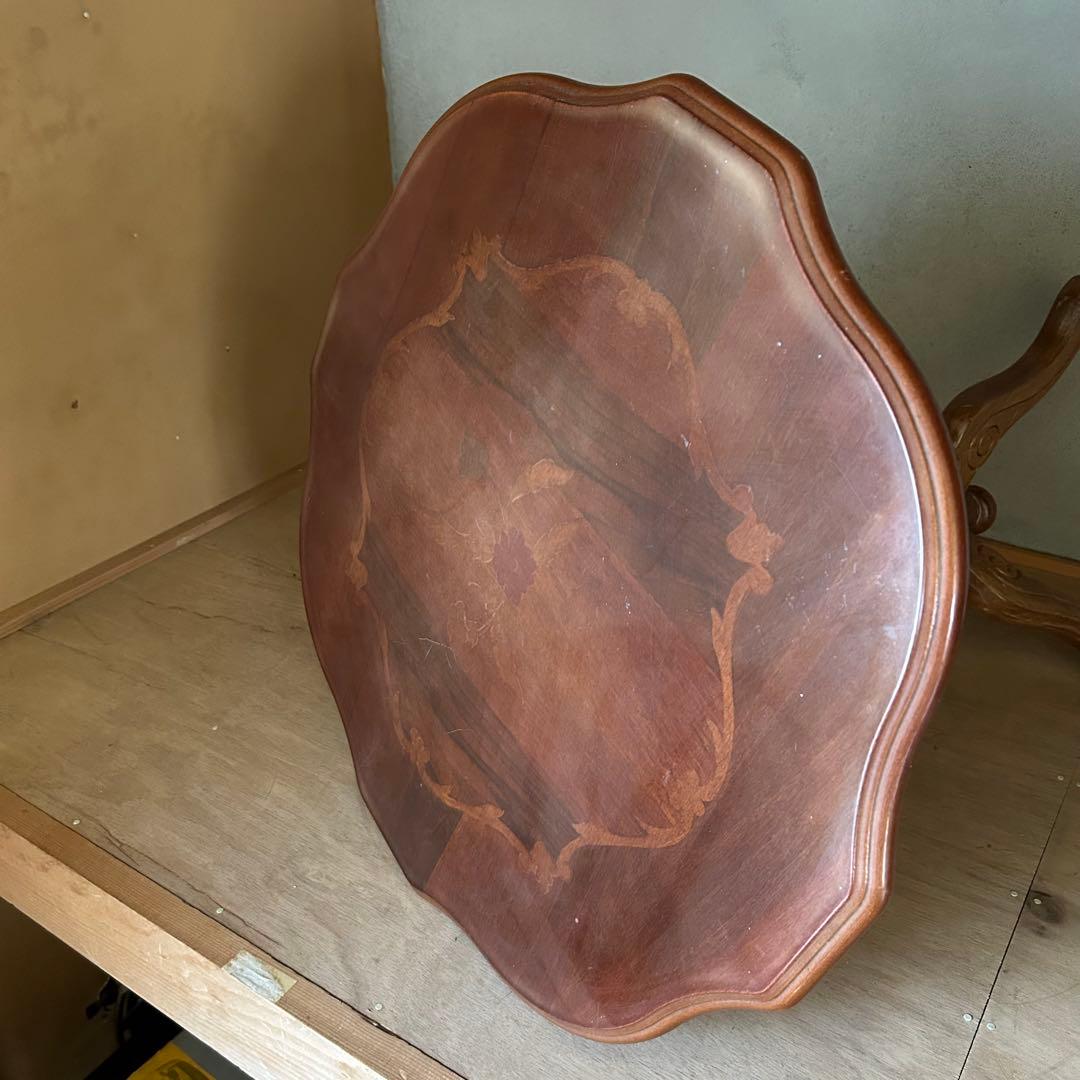 サイドテーブル　イタリア　木製　猫脚