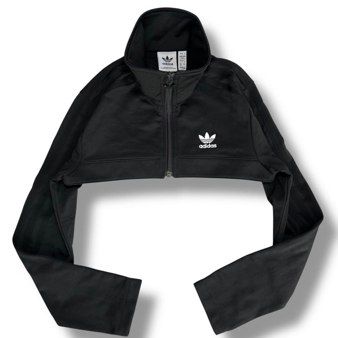 【希少Sサイズ】アディダス 黒 クロップド丈 ペリーショート丈 ジャージ