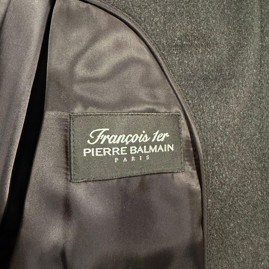 未使用級/カシミヤ100% ピエールバルマン ステンカラーコート L グレー