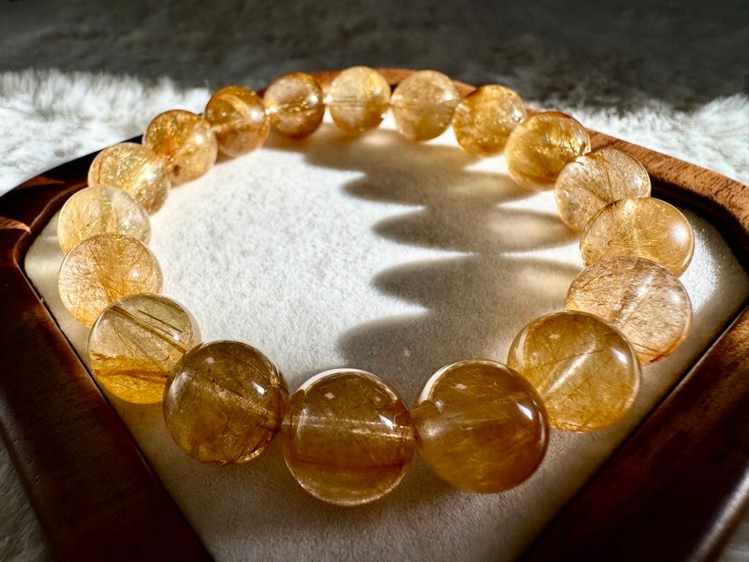 40%OFF 極上質•ゴールドルチルクォーツ ブレスレット ミチミチ