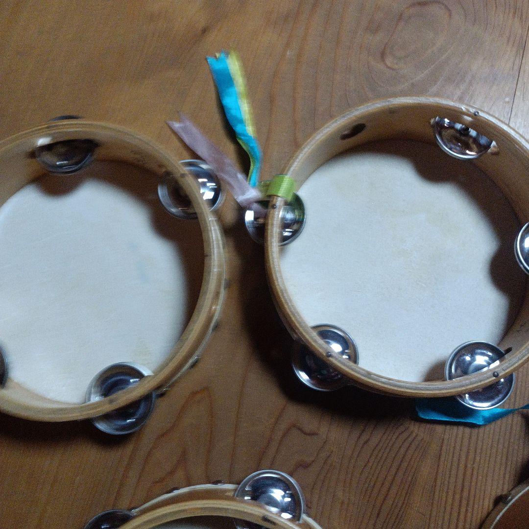 ヤマヨタンバリン・中古品 木製シンバル付きタンバリン5個セット ８日タイムセール