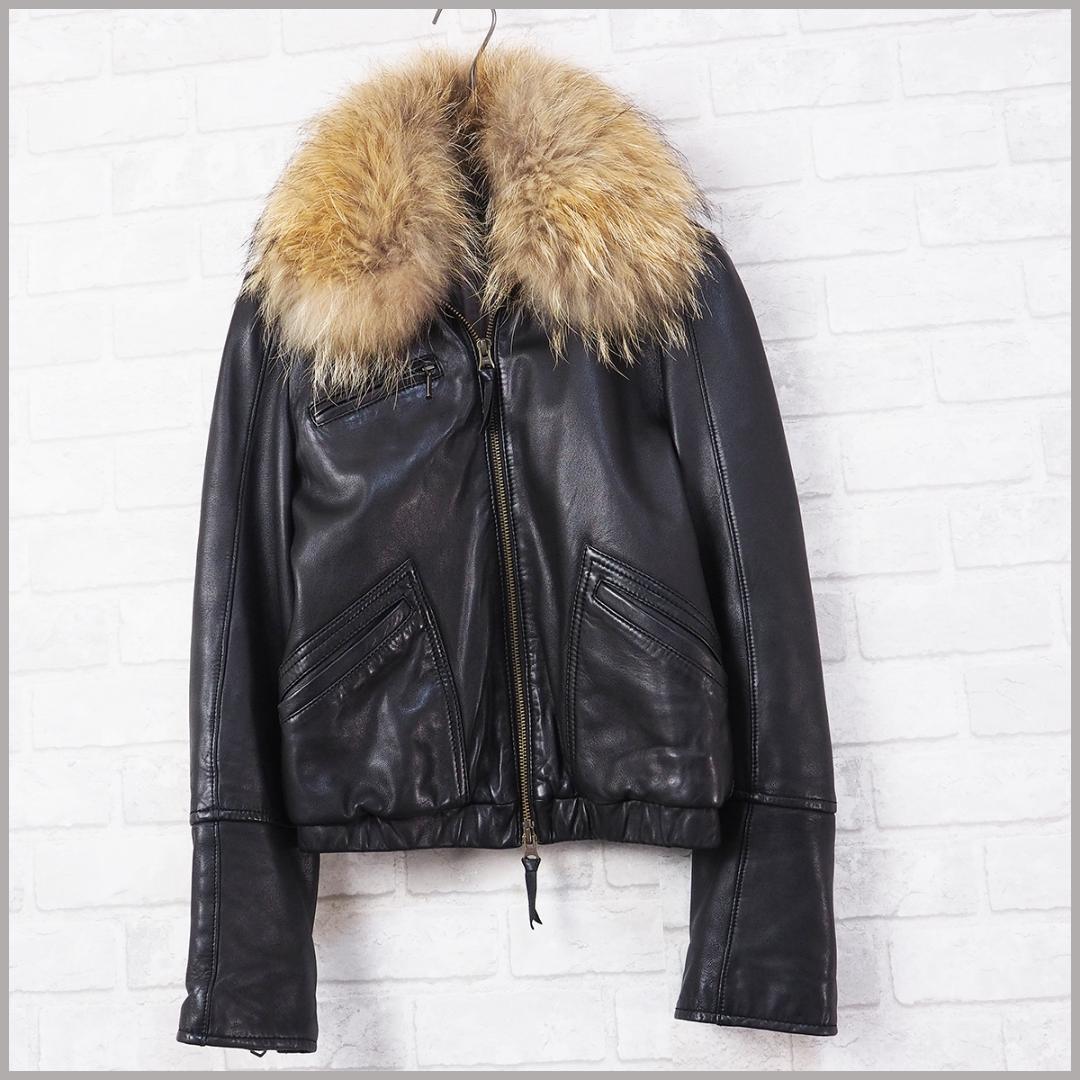 ジャケット・アウター 00s lamb leather volume fur raiders jkt