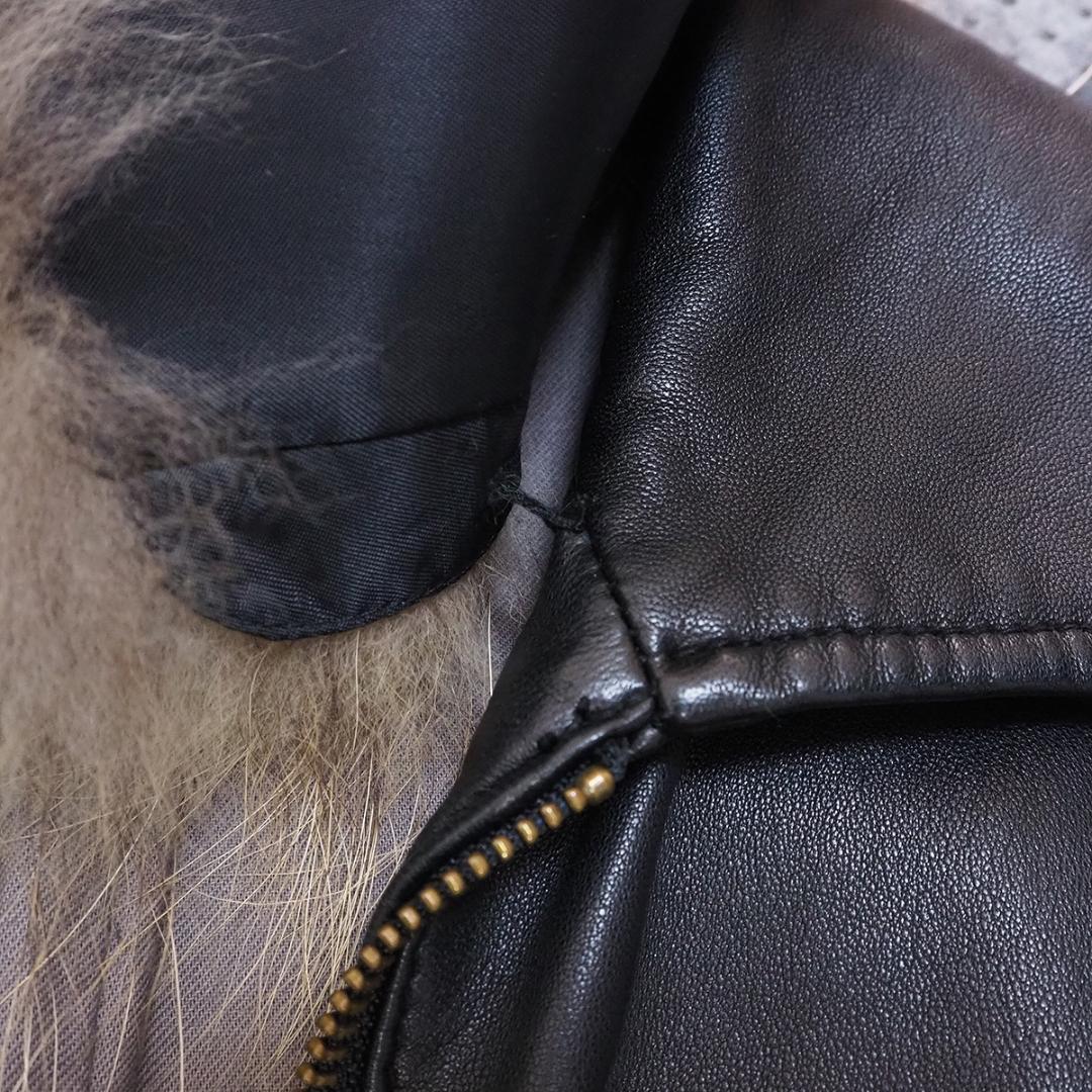 ジャケット・アウター 00s lamb leather volume fur raiders jkt
