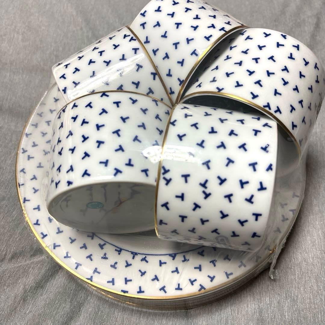 Tiffany ティファニー ダンシングT ココット&中皿 5客セット 未使用近