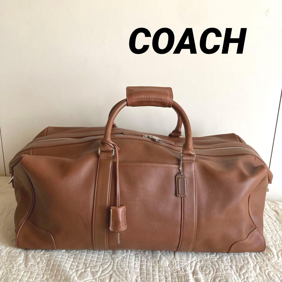 6*h様 COACH コーチ ボストン レザー 本革 バッグ 旅行 ブラウン