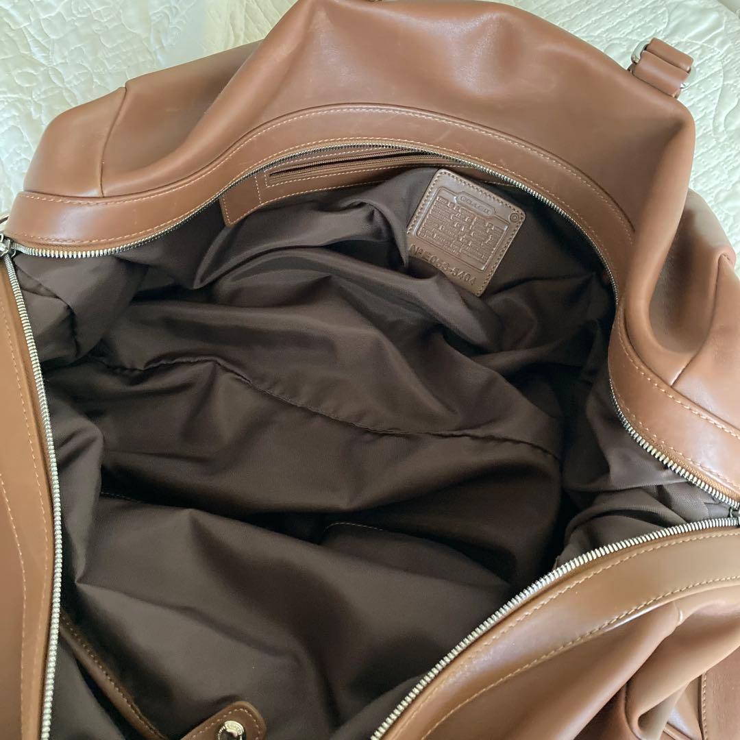6*h様 COACH コーチ ボストン レザー 本革 バッグ 旅行 ブラウン
