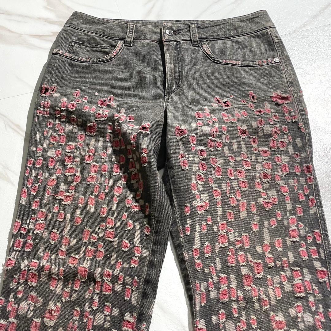 入手困難✨ シャネル CHANEL デニム 38 M ダメージ加工 ブラック