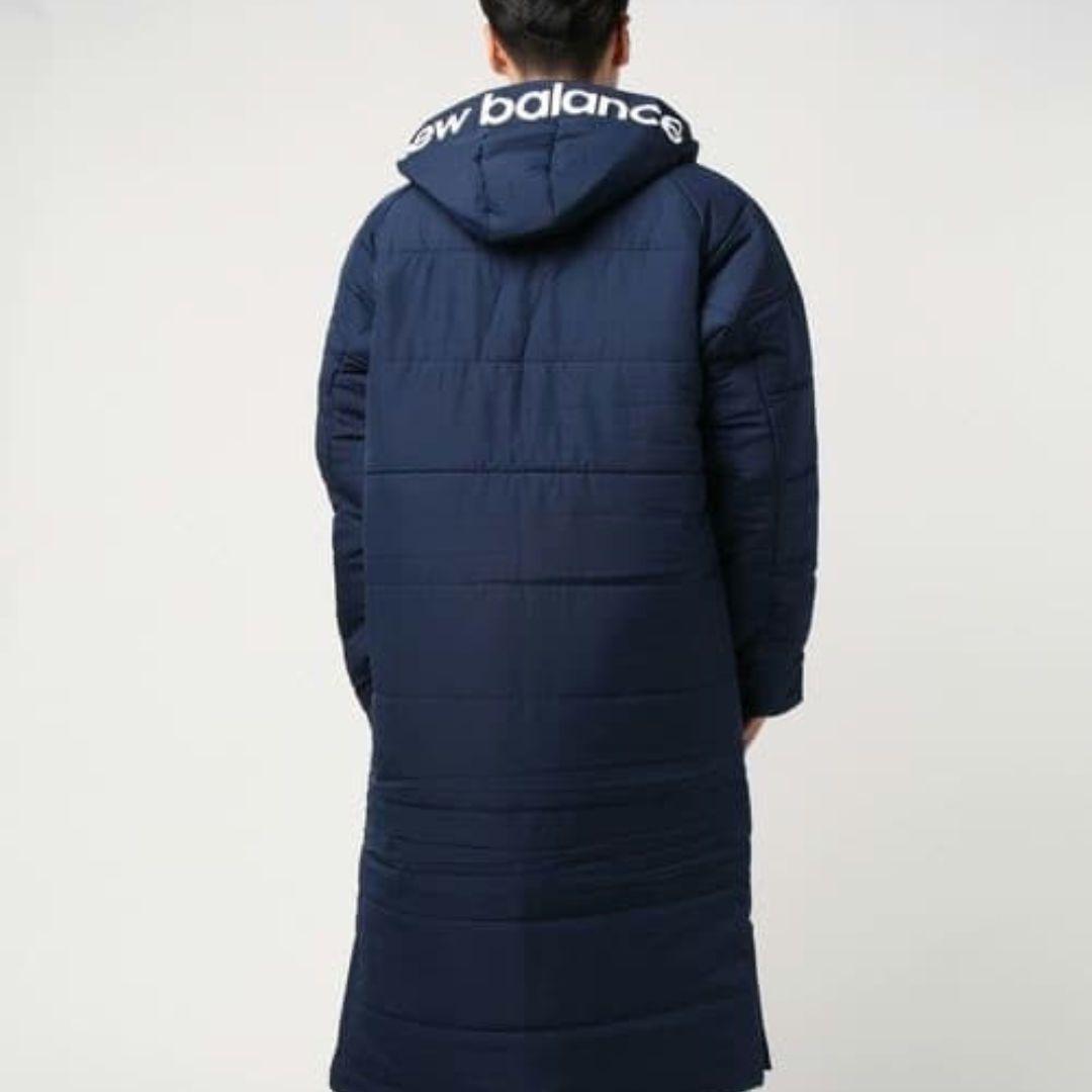 NEW BALANCE　ウインドパデットロングコート　ベンチコート　黒　M　中綿