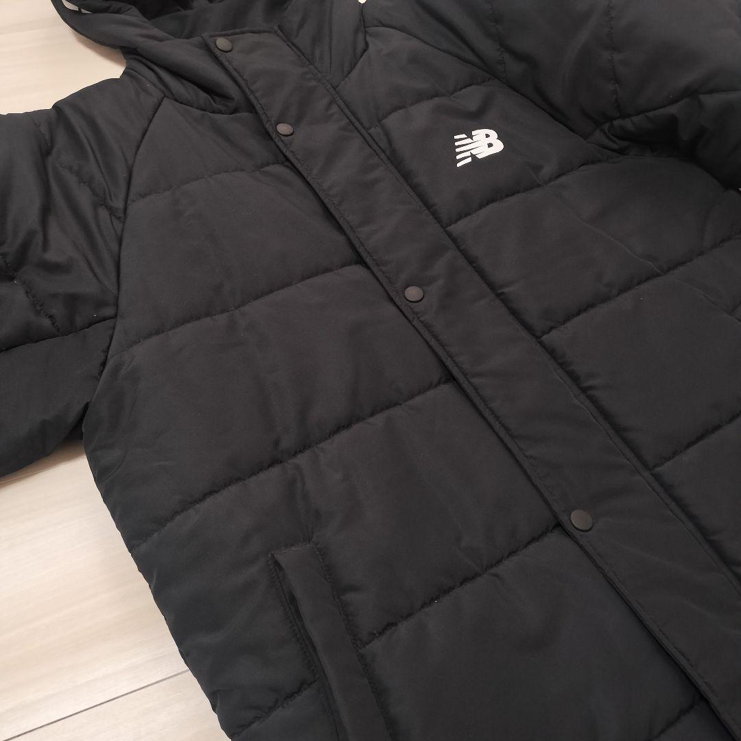 NEW BALANCE　ウインドパデットロングコート　ベンチコート　黒　M　中綿
