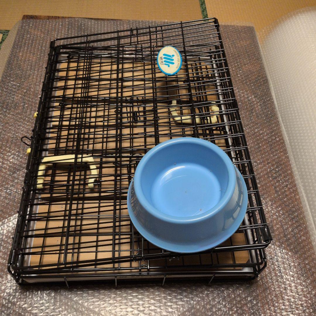 日本製ミスターペットの犬用折りたたみゲージ（プラスチック餌入れプレゼント）