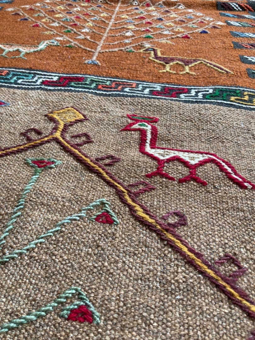 【在庫一掃セール】グーチャン キリム ウール 194cm×113cm