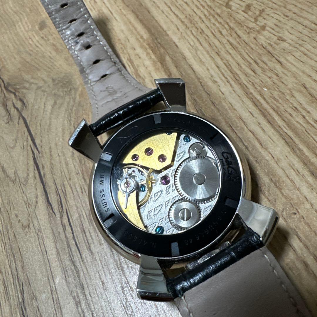 d*4様 箱付GaGa MILANO MANUALE 48 ブラック 黒 レザー