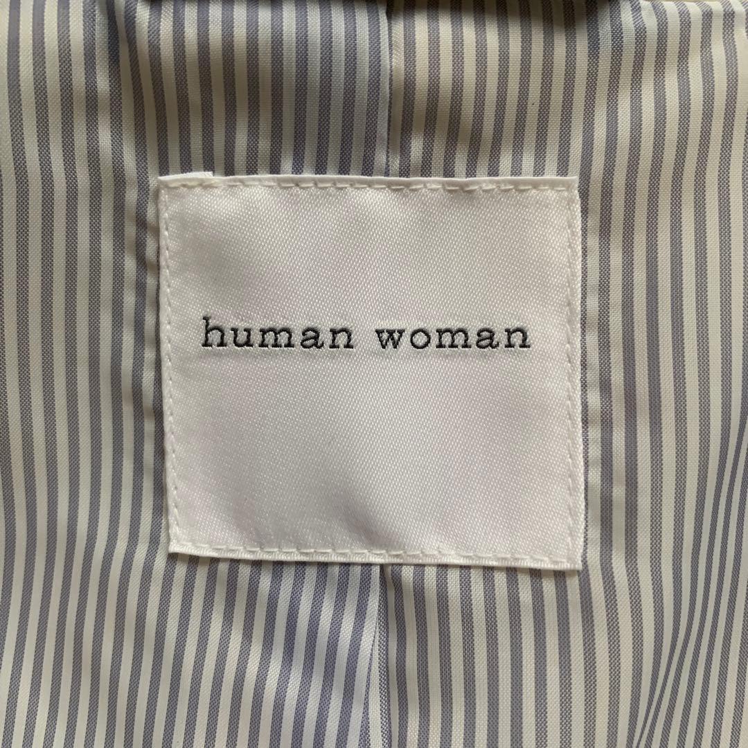 HUMAN WOMAN ヒューマンウーマン　ダブルモッサダッフルコート　白　M