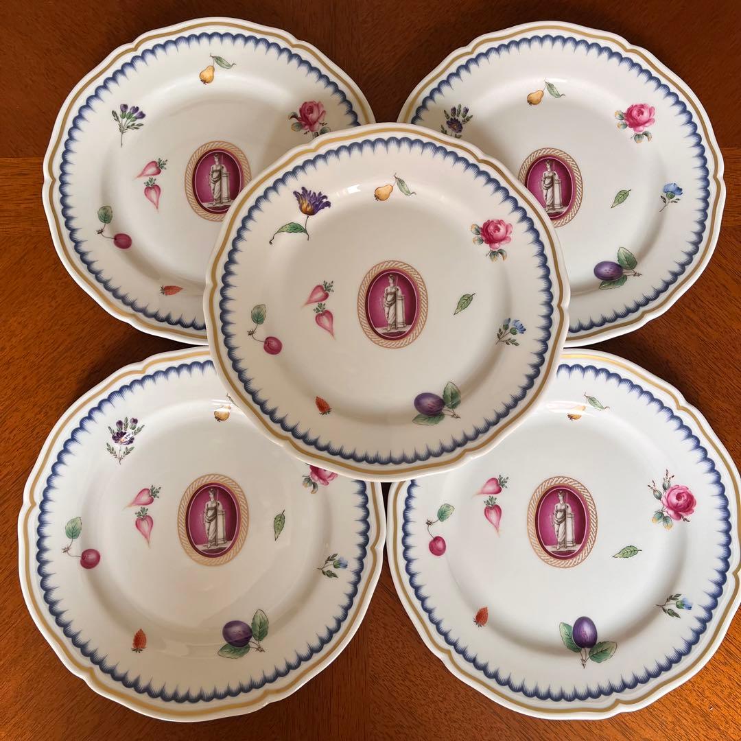 【希少品】新品　リチャードジノリ★イタリアンフルーツカメオ★デザート皿　5枚