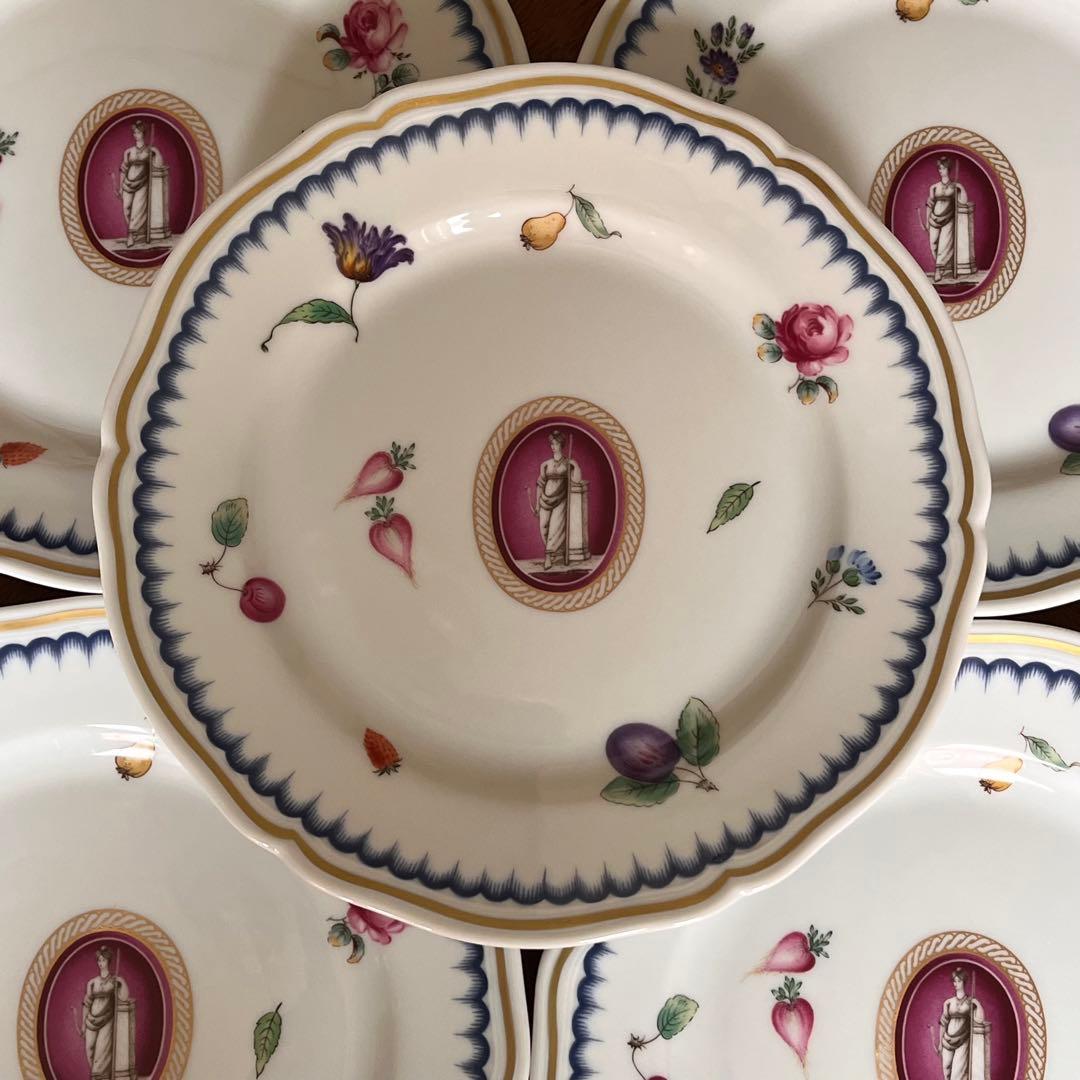 【希少品】新品　リチャードジノリ★イタリアンフルーツカメオ★デザート皿　5枚