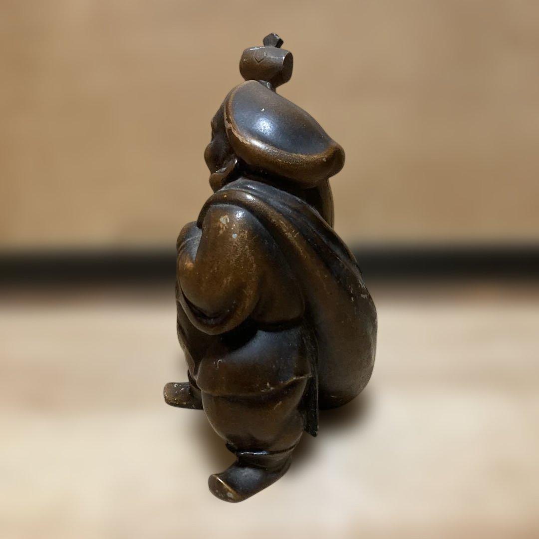 ブロンズ製 大黒天置物　高さ約15cm